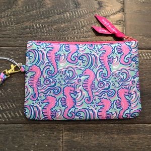 Simply southern seahorse pattern wristlet